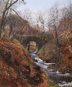Atkinson Grimshaw Ghyll Beck Barden Yorkshire Early Spring oil on canvas